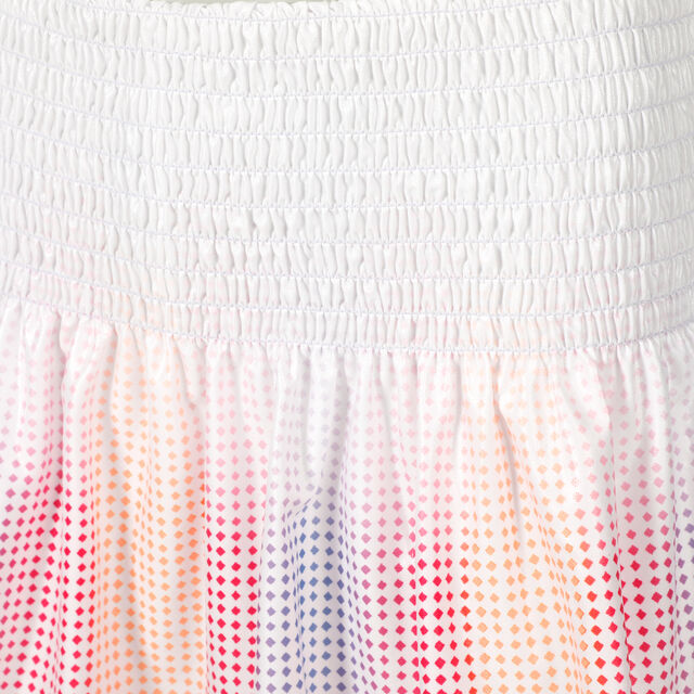 Long Borderline Smocked Skirt