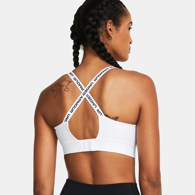 UA Infinity Mid 2.0 Bra-WHT Sport Bras