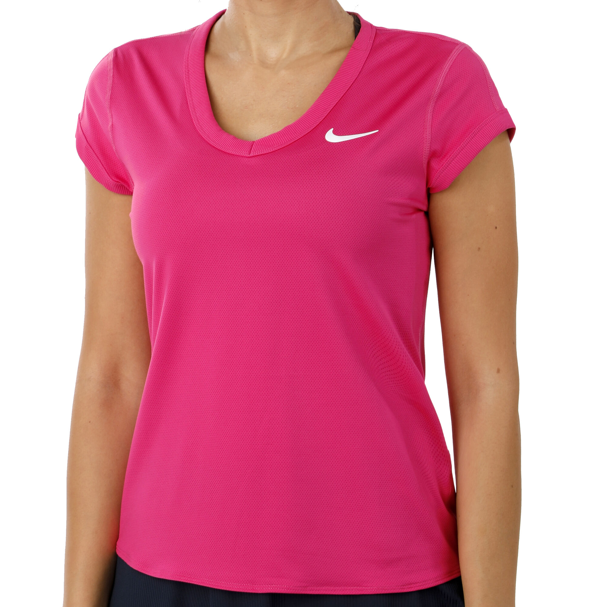 Nike Court Dry T Shirt Damen Pink Weiß online kaufen Tennis Peters